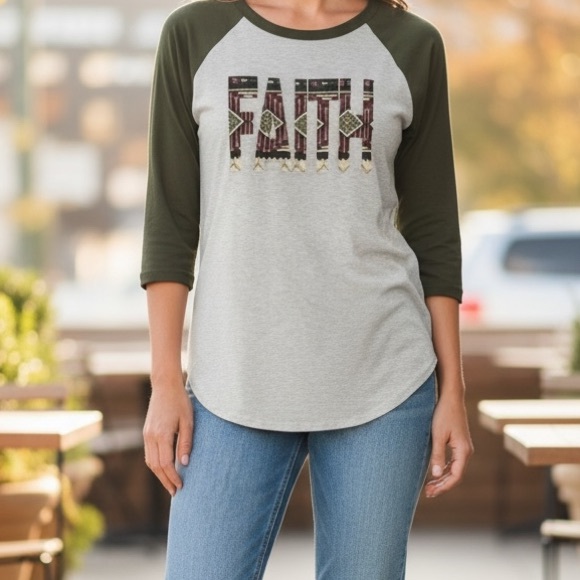 NEW•L-1X•FAITH SOFT VINTAGE TEE FEEL BASEBALL TOP - Picture 3 of 4